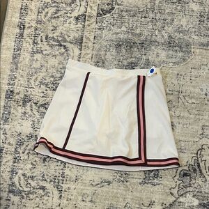 The Upside White Mini Skirt with Pink Accents